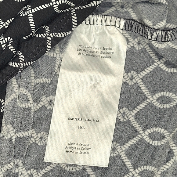 Motherhood Maternity Size Small Faux Wrap Dress Black Chain Knee Length Stretch - Picture 9 of 11